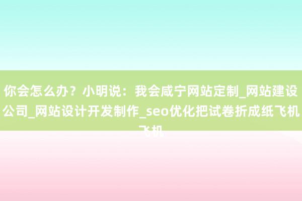 你会怎么办？小明说：我会咸宁网站定制_网站建设公司_网站设计开发制作_seo优化把试卷折成纸飞机